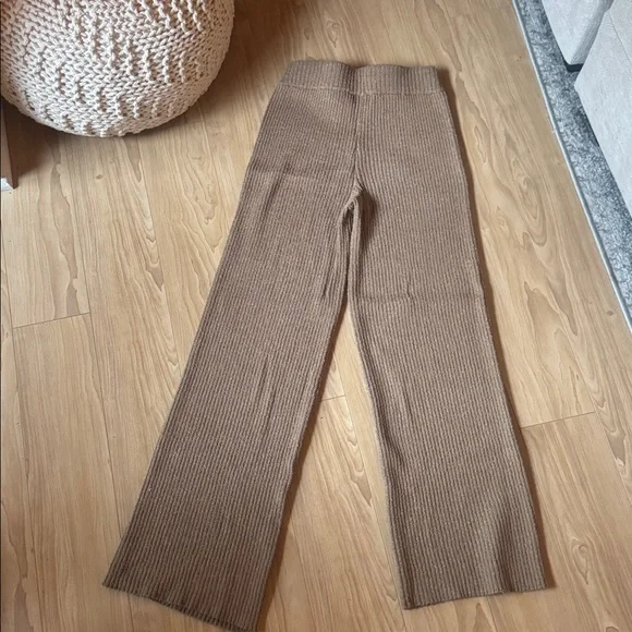 Lovers + Friends Tan Wide Leg Knit Pants - Picture 4 of 4